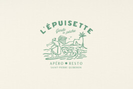 Illustration L'Épuisette Bretonne sur une planche de surf à Quiberon 