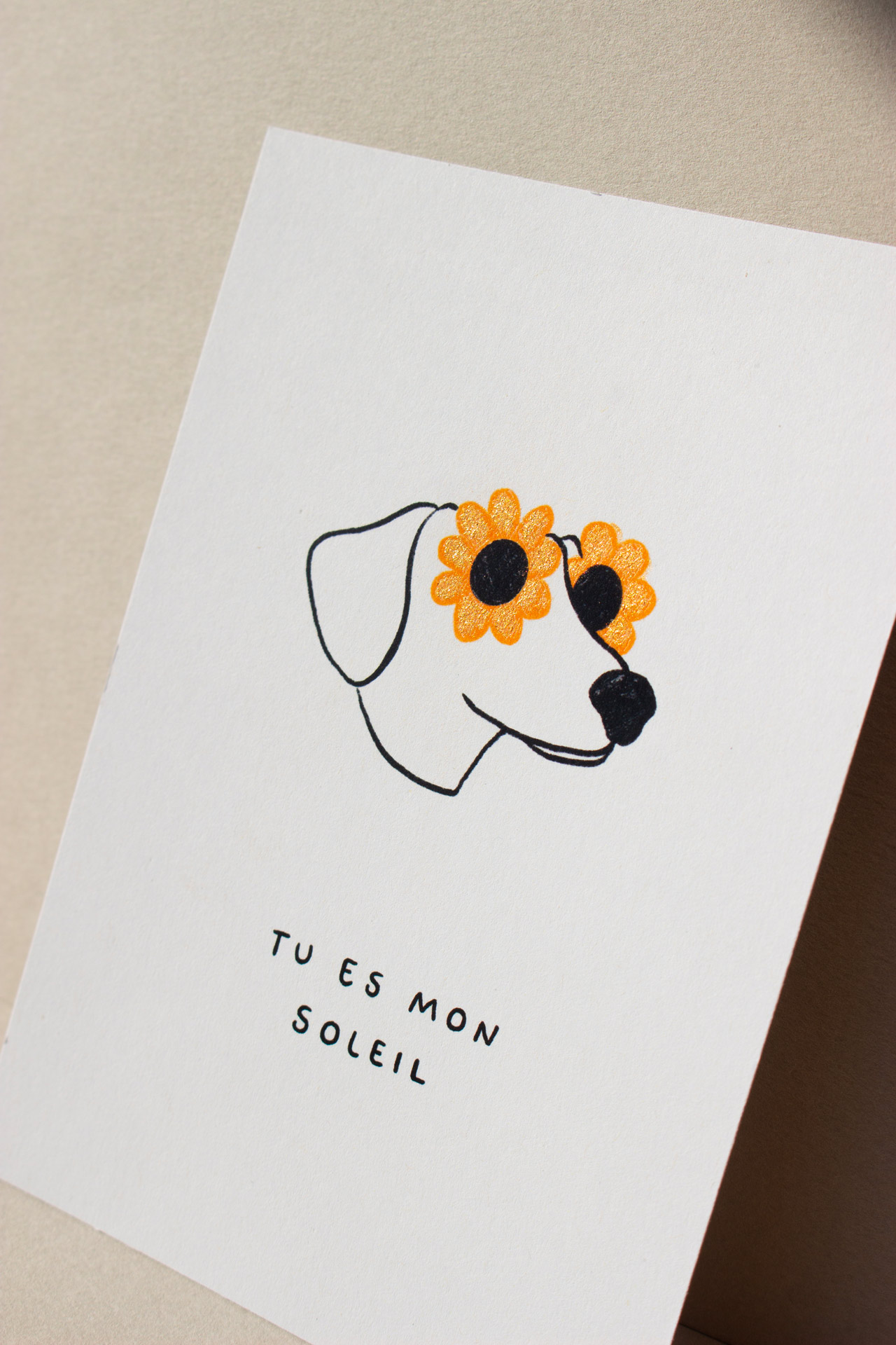 Carte postale Teckel tu es mon soleil fleurs