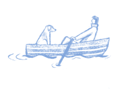 Illustration du marin et son chien dans son annexe Juliette Le Priellec 