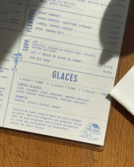 Design Menu restaurant La Mise À l'Eau 